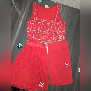 Valentine Puma Red Pleated Skirt NwT. Matches The Tank And Shorts In My Closet